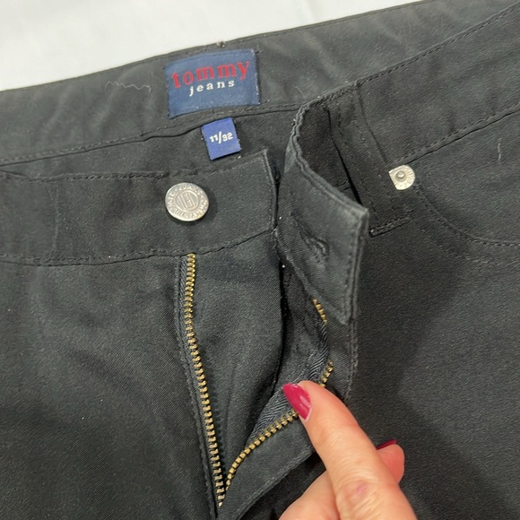 Tommy Hilfiger BLACK polyester dress Pants Women Size 11 Flared Leg, Y2K, 90s - Picture 8 of 13